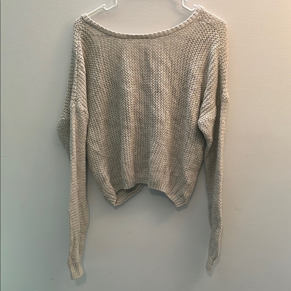 Hollister Oatmeal/Cream Reversible Sweater with Relaxed Fit size M